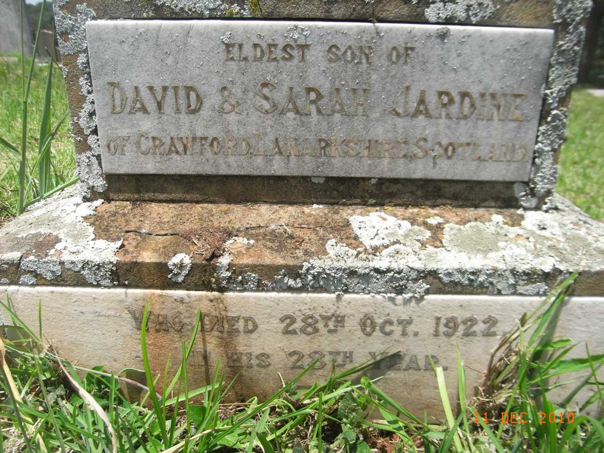 JARDINE John Lauder -1922