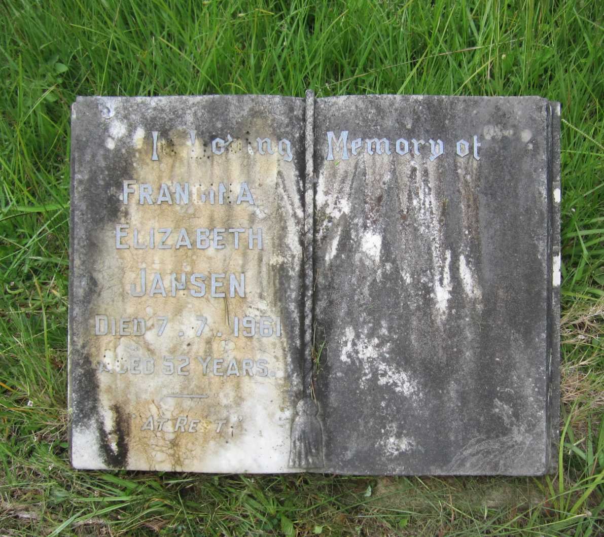 JANSEN Francina Elizabeth -1961