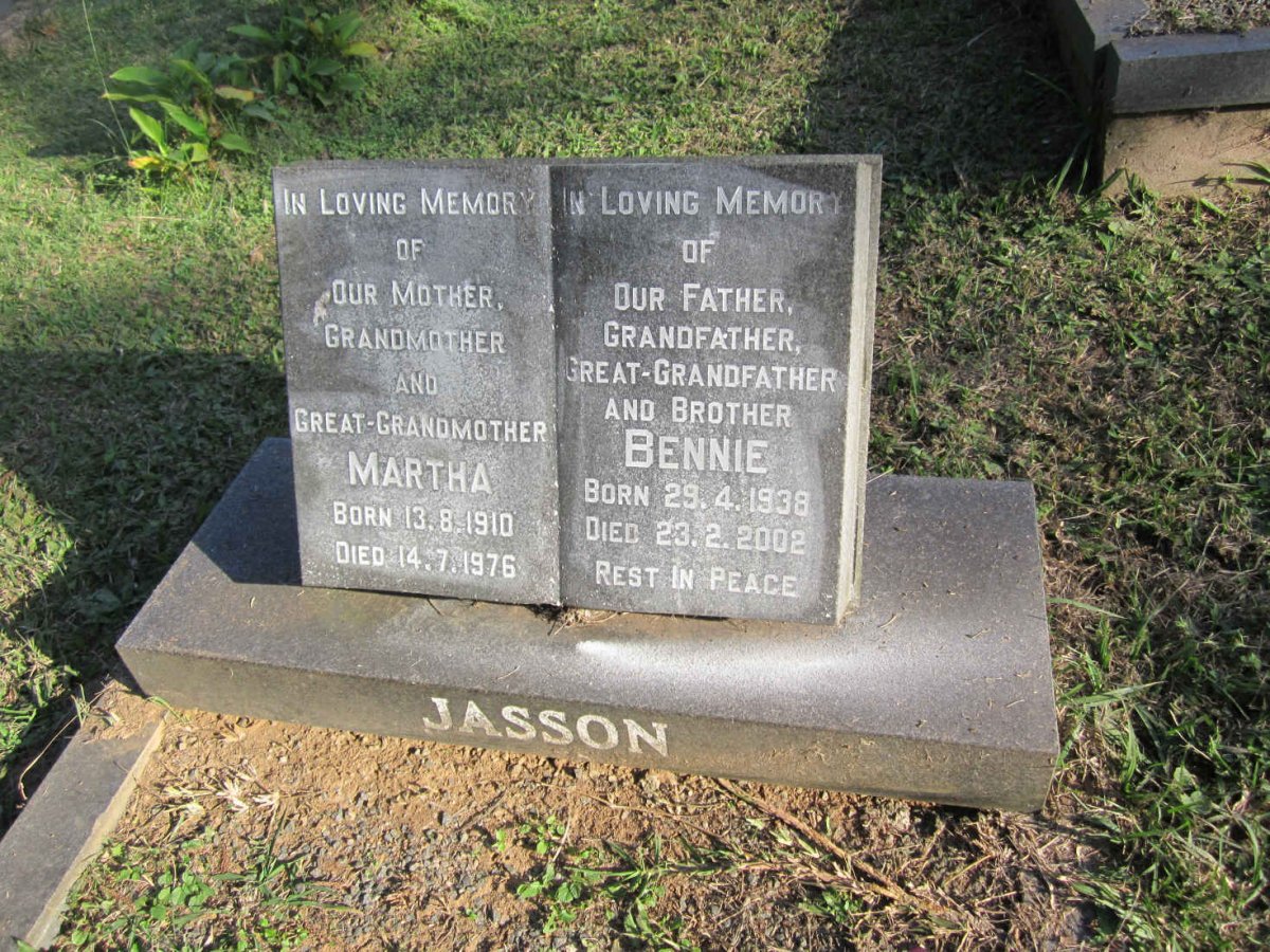 JASSON Bennie 1938-2002 :: JASSON Martha 1910-1976