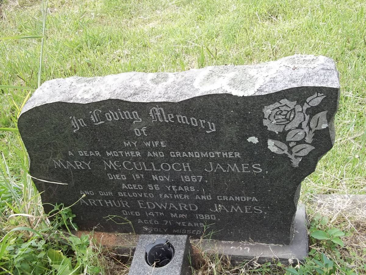 JAMES Arthur Edward -1980 &amp; Mary McCulloch -1967