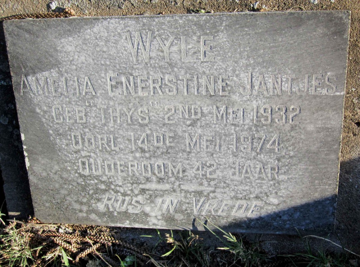JANTJES Amelia Enerstine nee THYS 1932-1974