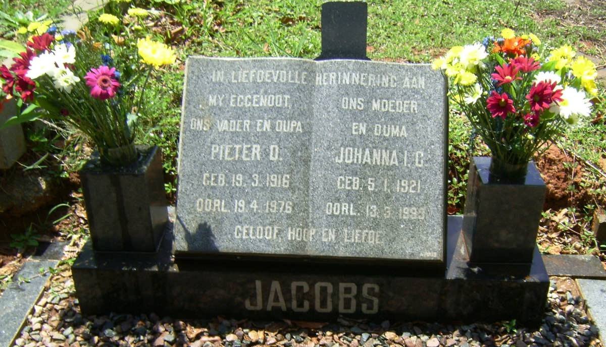 JACOBS Pieter D. 1916-1976 &amp; Johanna I.C. 1921-1993