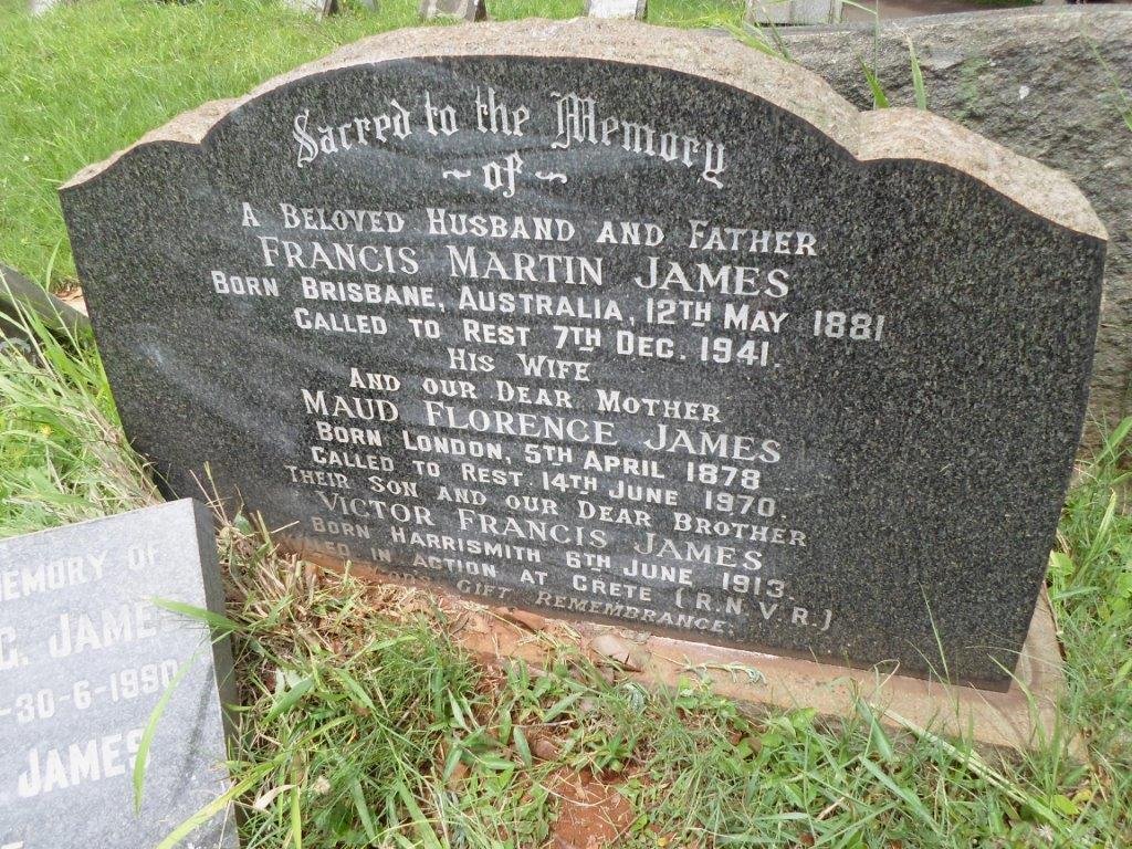 JAMES Francis Martin 1881-1941 &amp; Maud Florence 1878-1970 :: JAMES Victor Francis 1913-1941