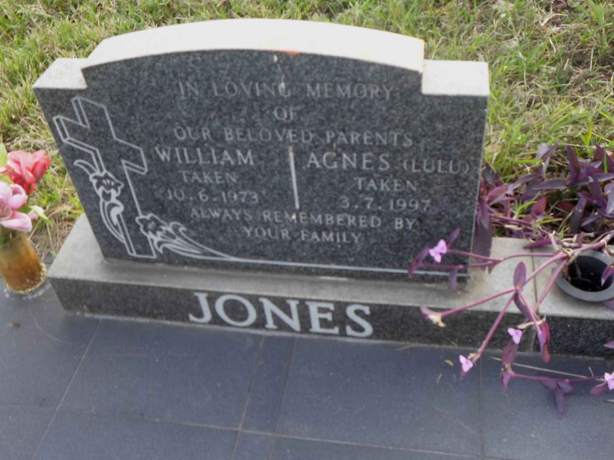 JONES William -1973 &amp; Agnes -1997