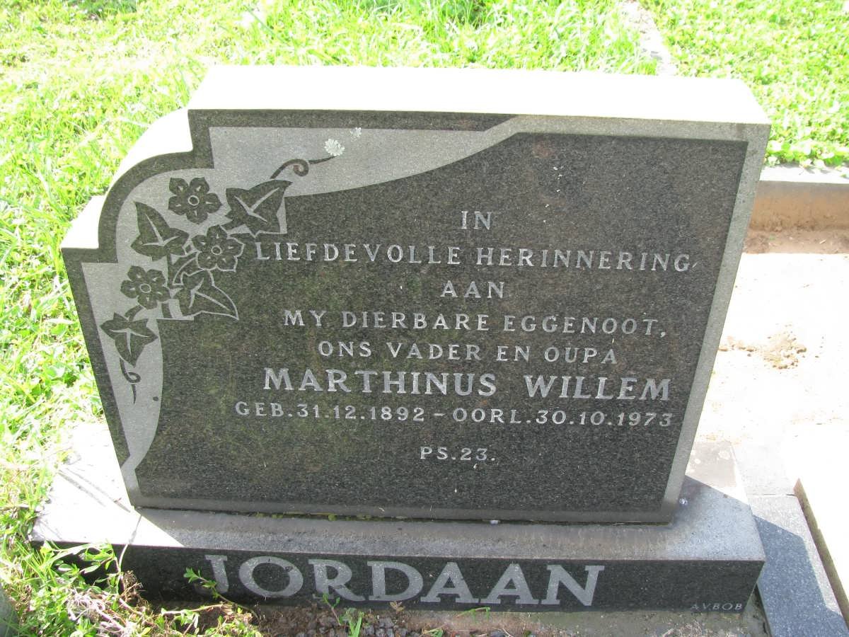 JORDAAN Marthinus Willem 1892-1973