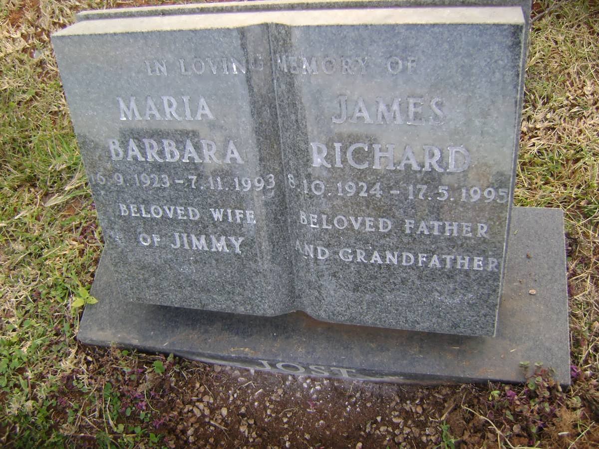 JOST James Richard 1924-1995 &amp; Maria Barbara 1923-1993