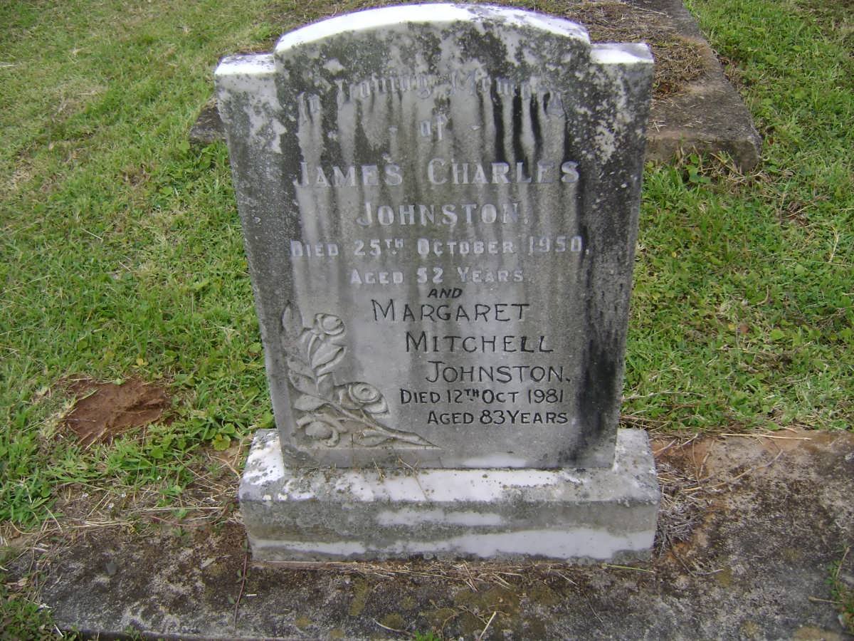 JOHNSTON James Charles -1950 &amp; Margaret Mitchell -1981