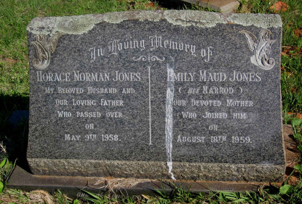 JONES Horace Norman -1958 &amp; Emily Maud HARROD -1959