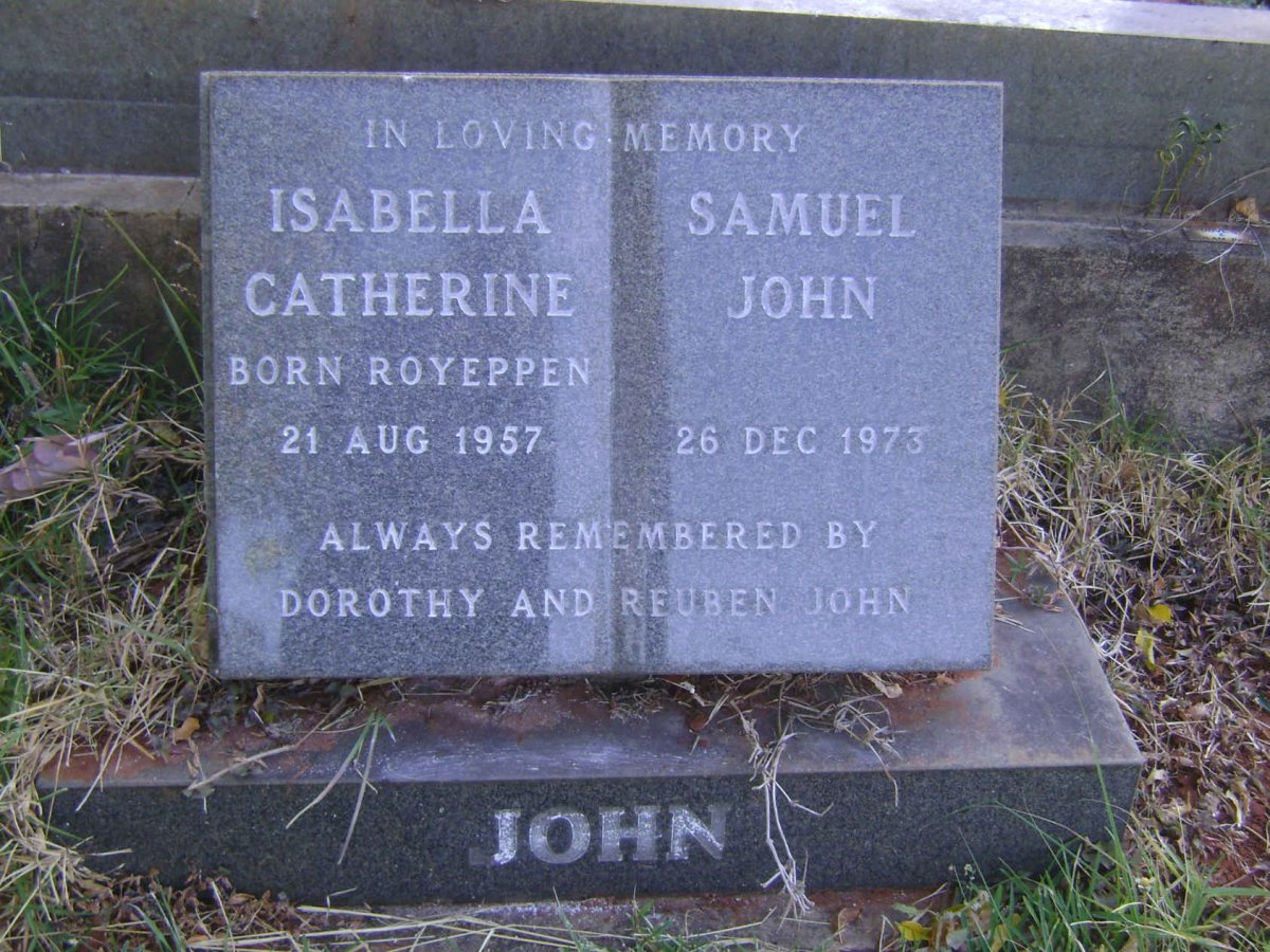 JOHN Samuel -1973 &amp; Isabella Catherine ROYEPPEN-1957