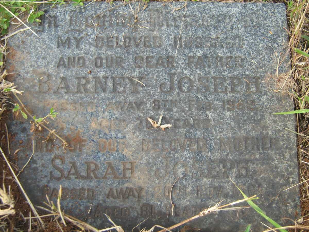 JOSEPH Barney -1952  &amp; Sarah -1962