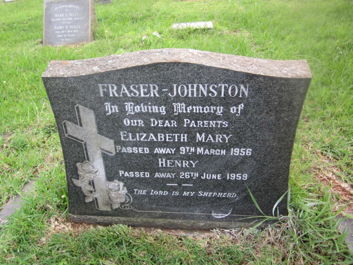 JOHNSTON Henry, FRASER -1959 &amp; Elizabeth Mary -1956