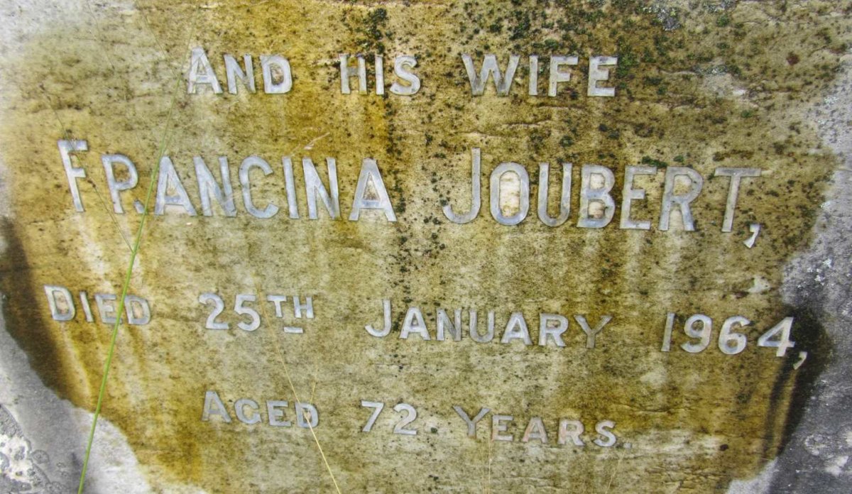 JOUBERT Wilhelm Melanchthon -1924 &amp; Francina -1964