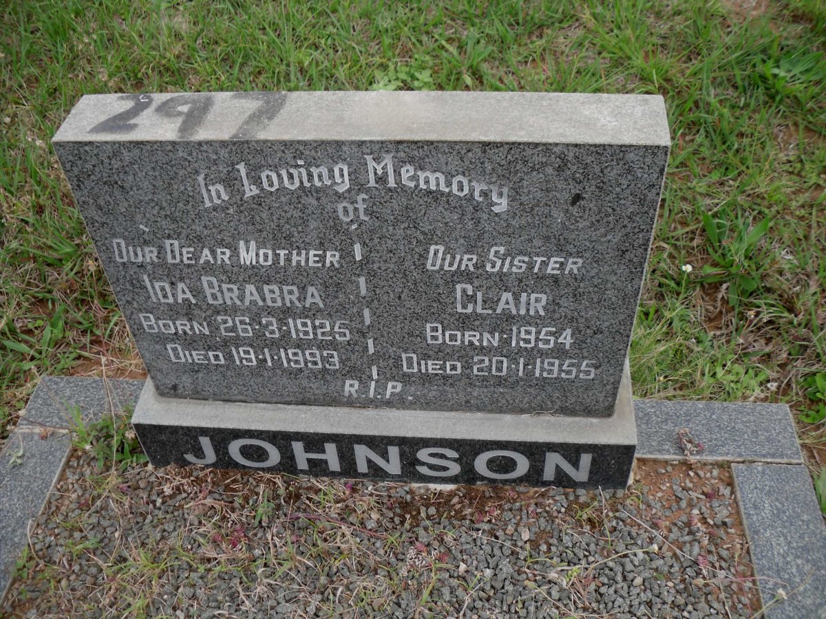 JOHNSON Ida Brabra 1925-1993 :: JOHNSON Clair 1954-1955