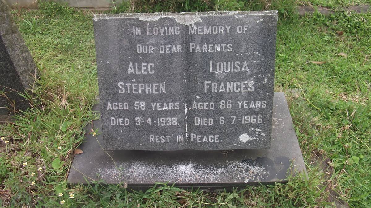 JOHNSON Alec Stephen -1938 &amp; Louisa Frances -1966