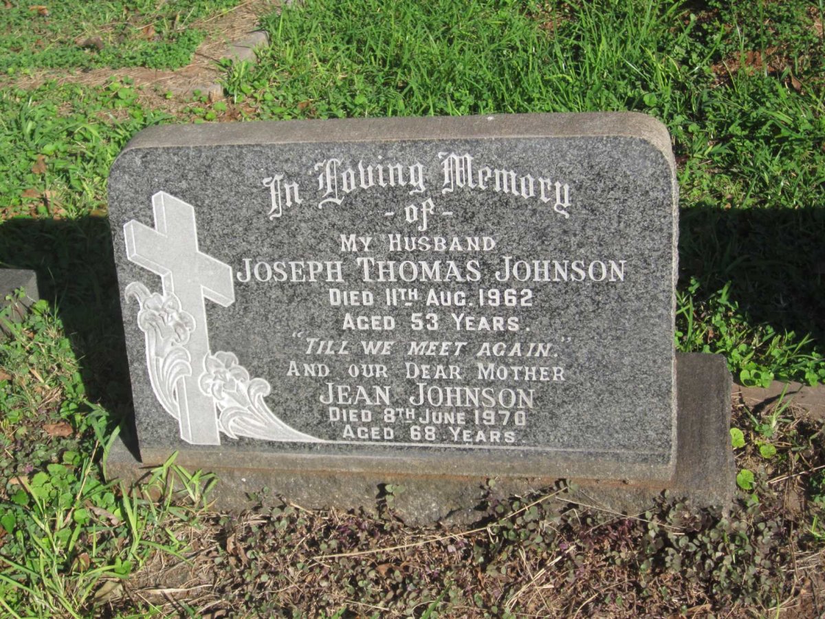 JOHNSON Joseph Thomas -1962 &amp; Jean -1970