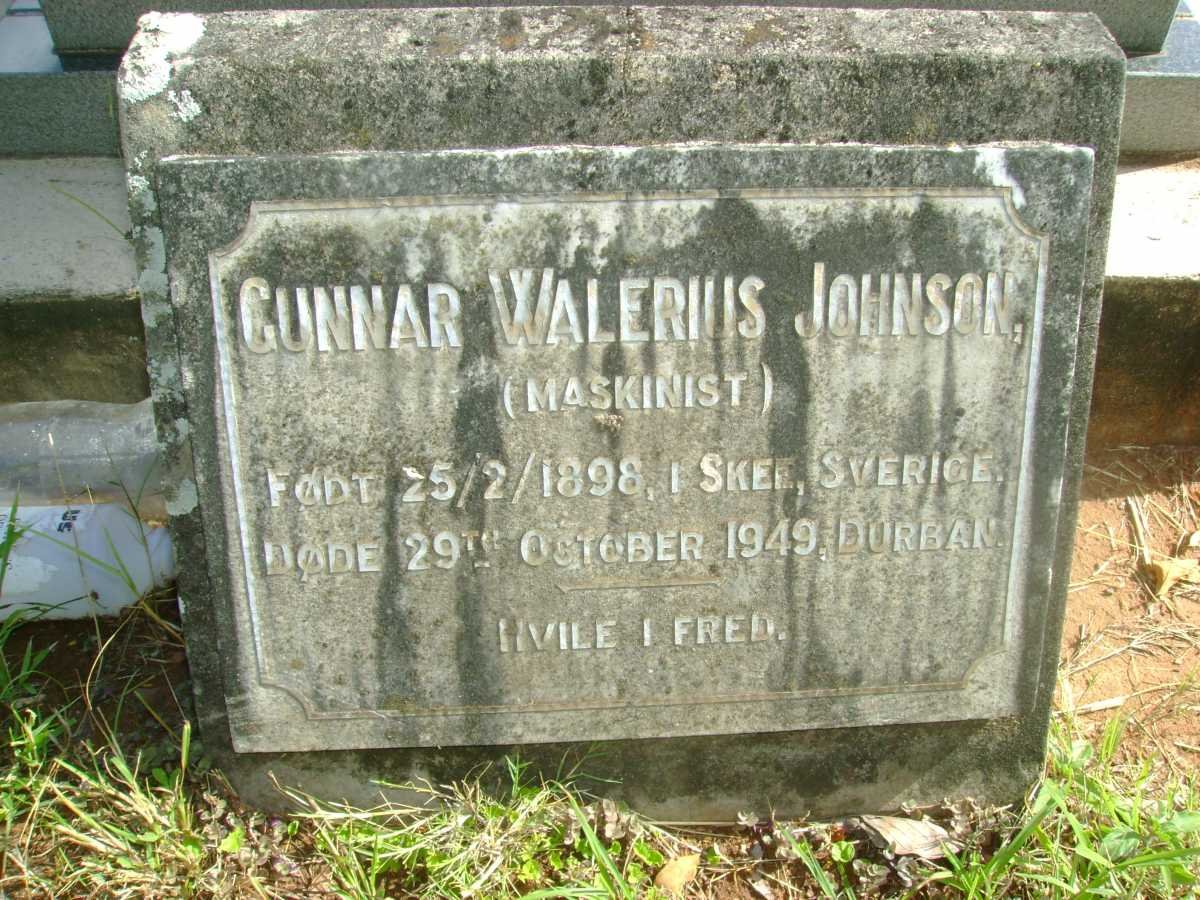 JOHNSON Gunnar Walerius 1898-1949
