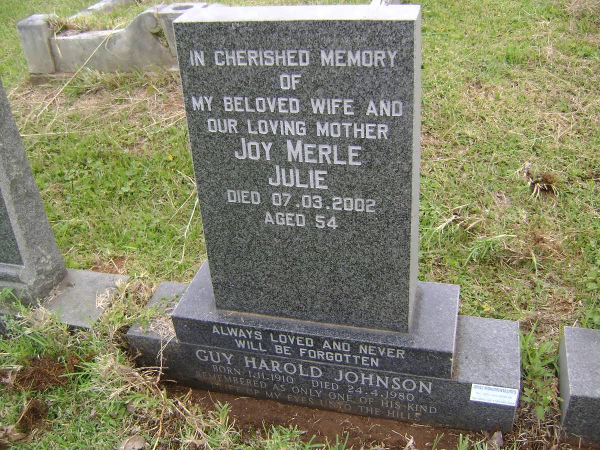 JOHNSON Guy Harold 1910-1980 :: JULIE Joy Merle  -2002