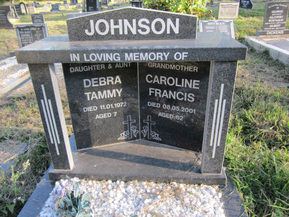 JOHNSON Caroline Francis -2001 :: JOHNSON Debra Tammy -1972