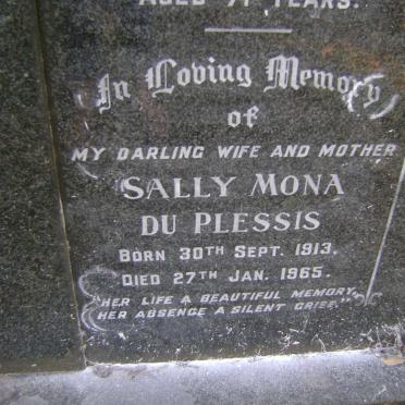 PLESSIS Sally Mona, du 1913-1965