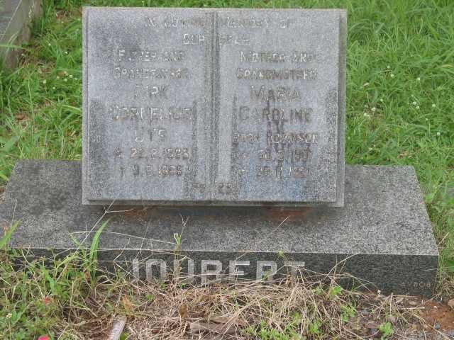 JOUBERT Dirk Cornelius -1966 &amp; Maria Caroline ROBINSON -1961