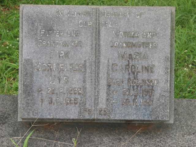 JOUBERT Dirk Cornelius -1966 &amp; Maria Caroline ROBINSON -1961