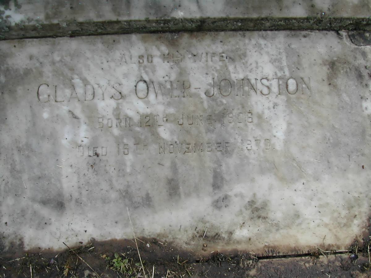 JOHNSTON James, Ower 1880-1937 &amp; Gladys 1906-1978