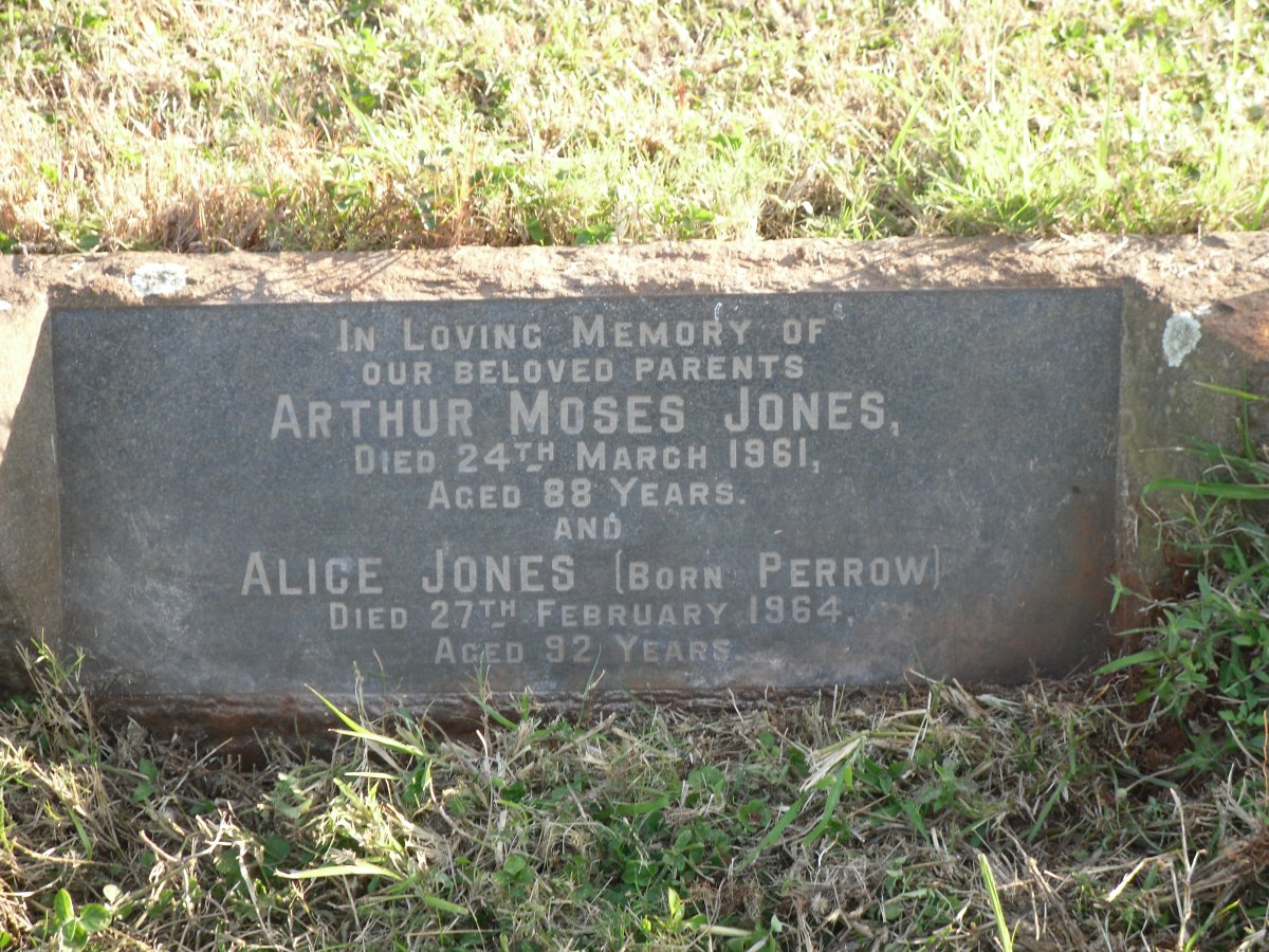 JONES Arthur Moses -1961 &amp; Alice PERROW -1964