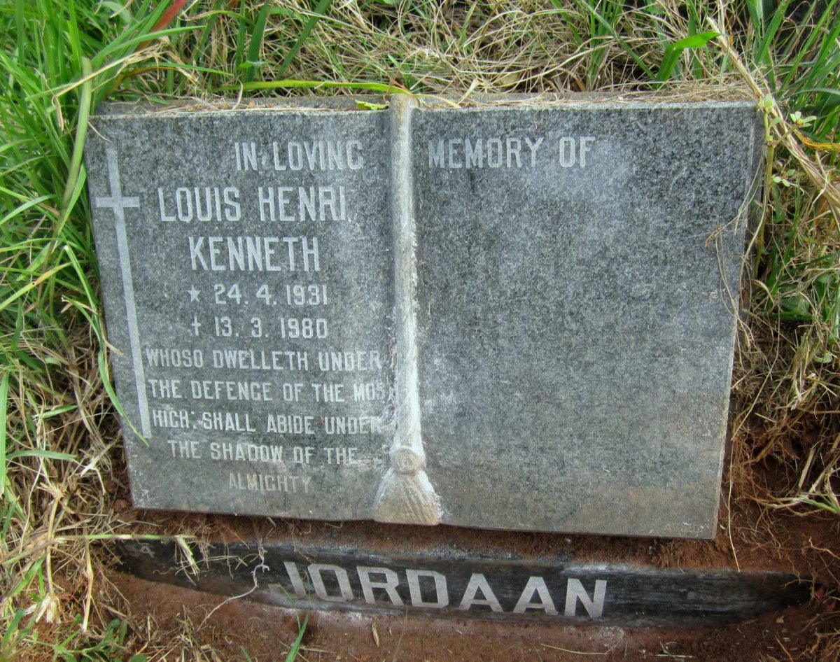 JORDAAN Louis Henri Kenneth 1931-1980