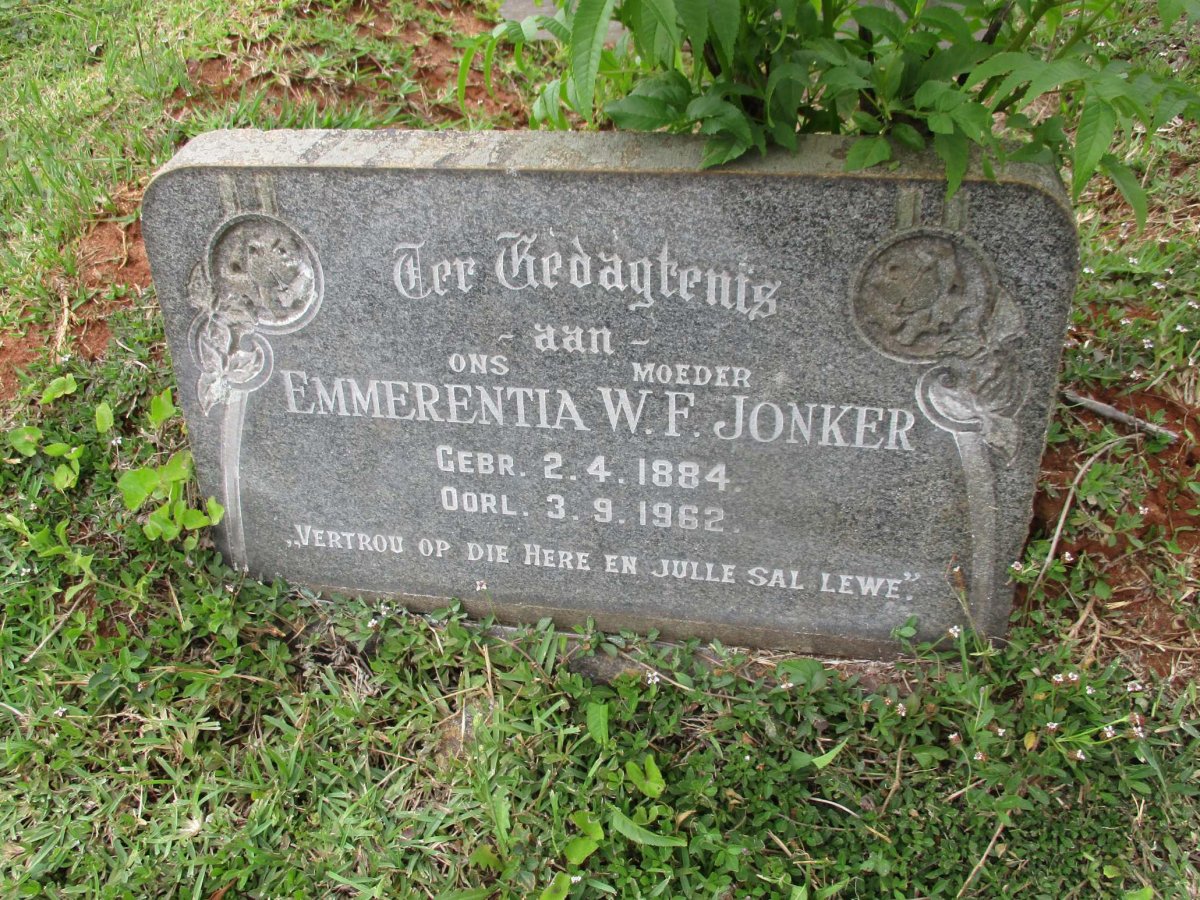 JONKER Emmerentia W.F. 1884-1962