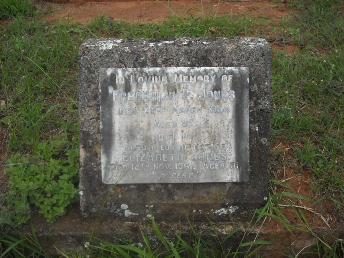JONES Frederick G. -1954 &amp; Elizabeth -1961