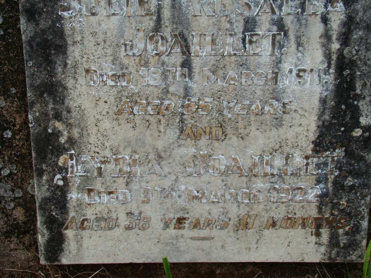 JOAILLET Julie Rosalba  -1911 :: JOAILLET Lydia -1922