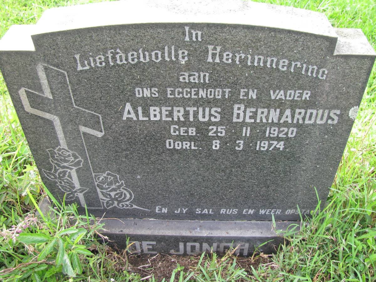 JONGH Albertus Bernardus, de 1920-1974