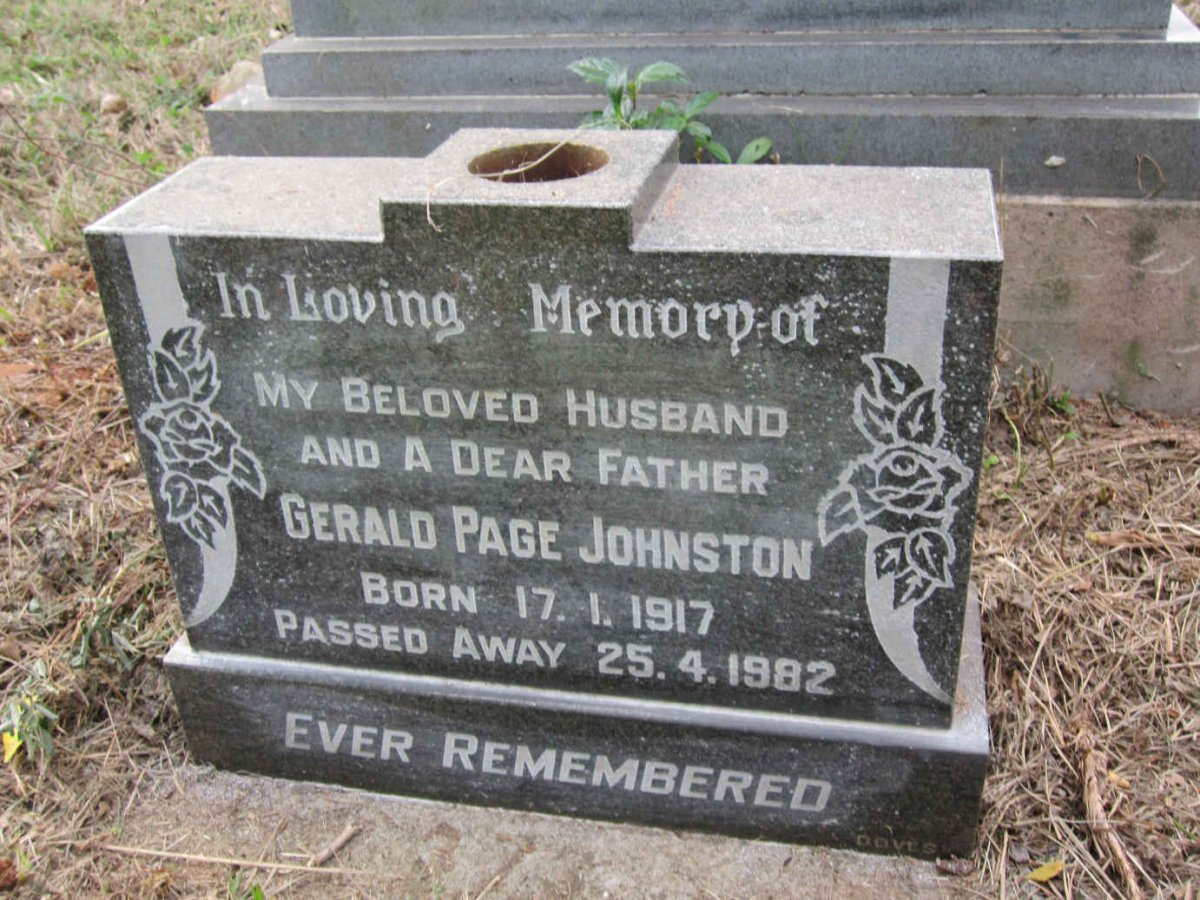 JOHNSTON Gerald Page 1917-1982