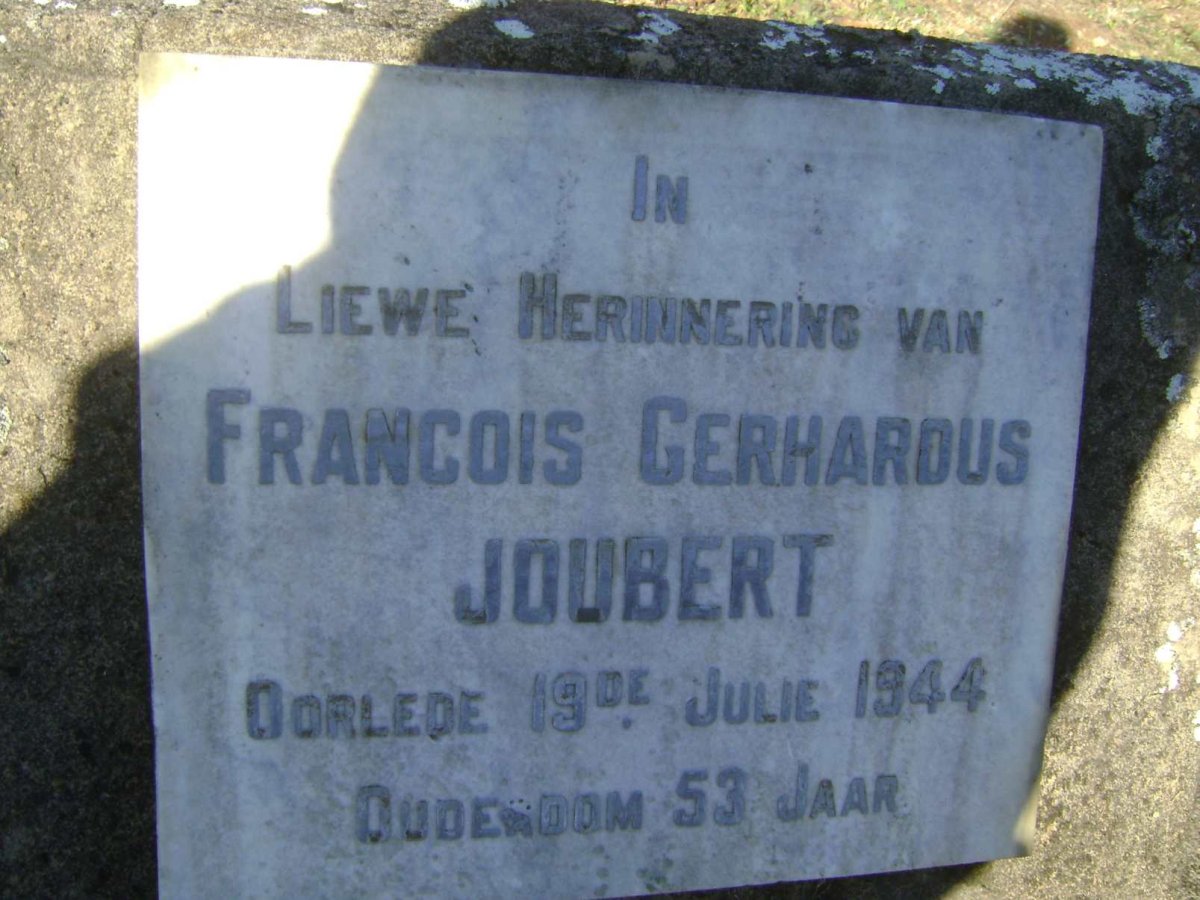 JOUBERT Francois Gerhardus -1944