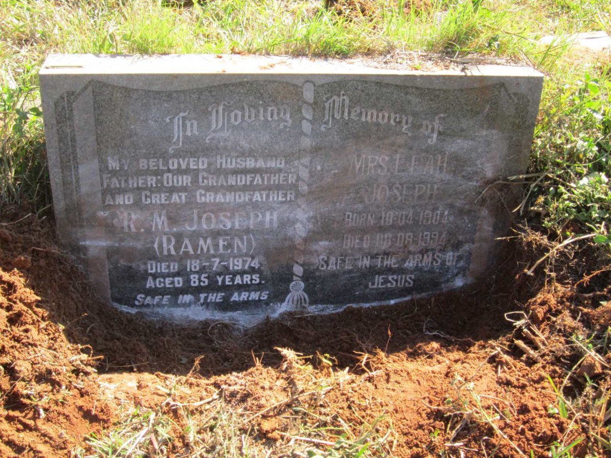 JOSEPH R.M. -1974 &amp; Leah 1904-1994