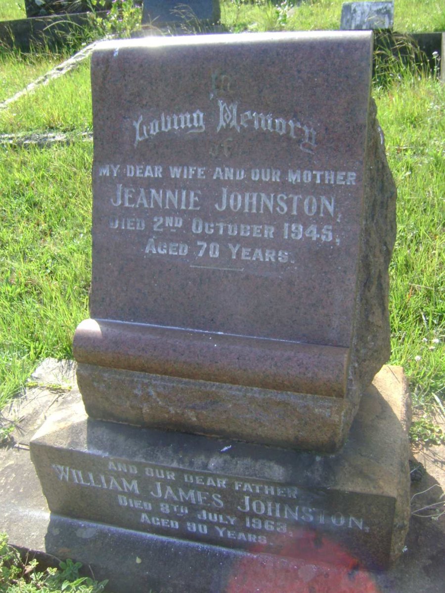 JOHNSTON William James -1963 &amp; Jeannie -1945