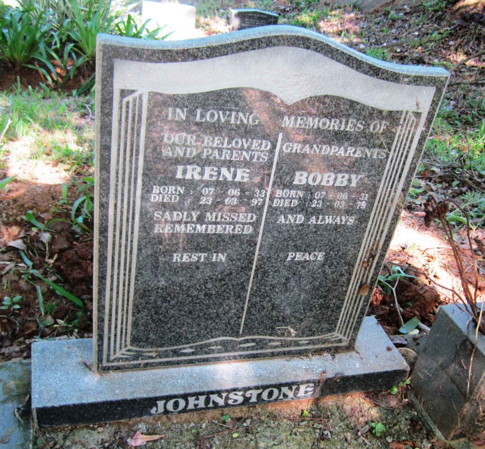 JOHNSTONE Bobby 1931-1979 &amp; Irene 1933-1997