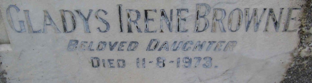 BROWNE Gladys Irene nee JOHNSTONE -1973