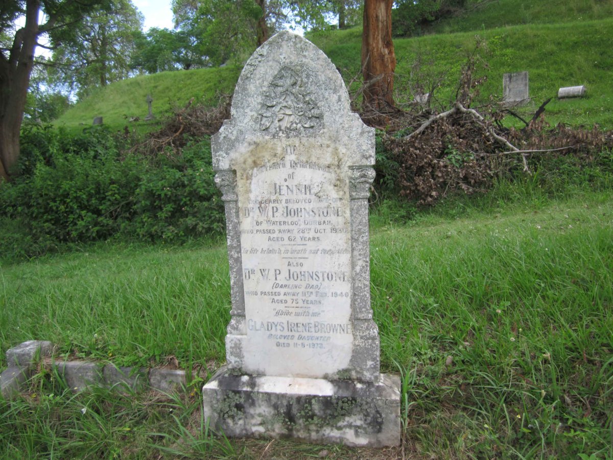 JOHNSTONE W.P. -1940 &amp; Jennie -1930 :: BROWNE Gladys Irene nee JOHNSTONE -1973