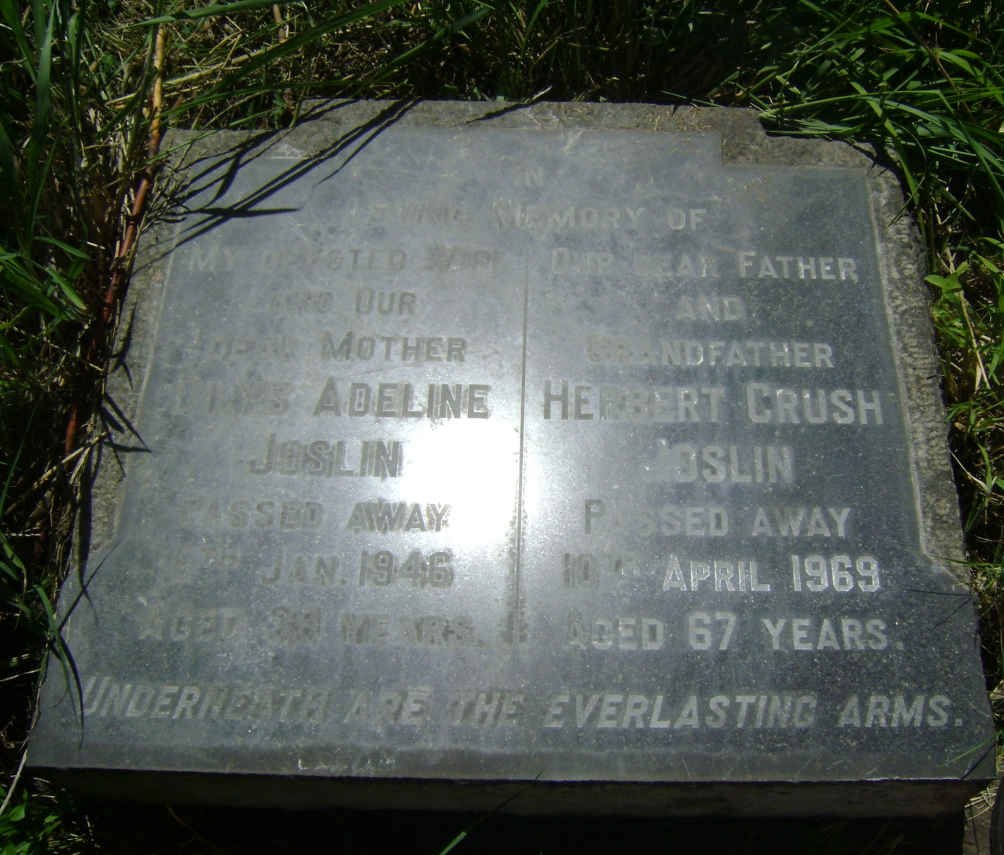 JOSLIN Herbert Crush -1969 &amp; Dilys Adeline -1946