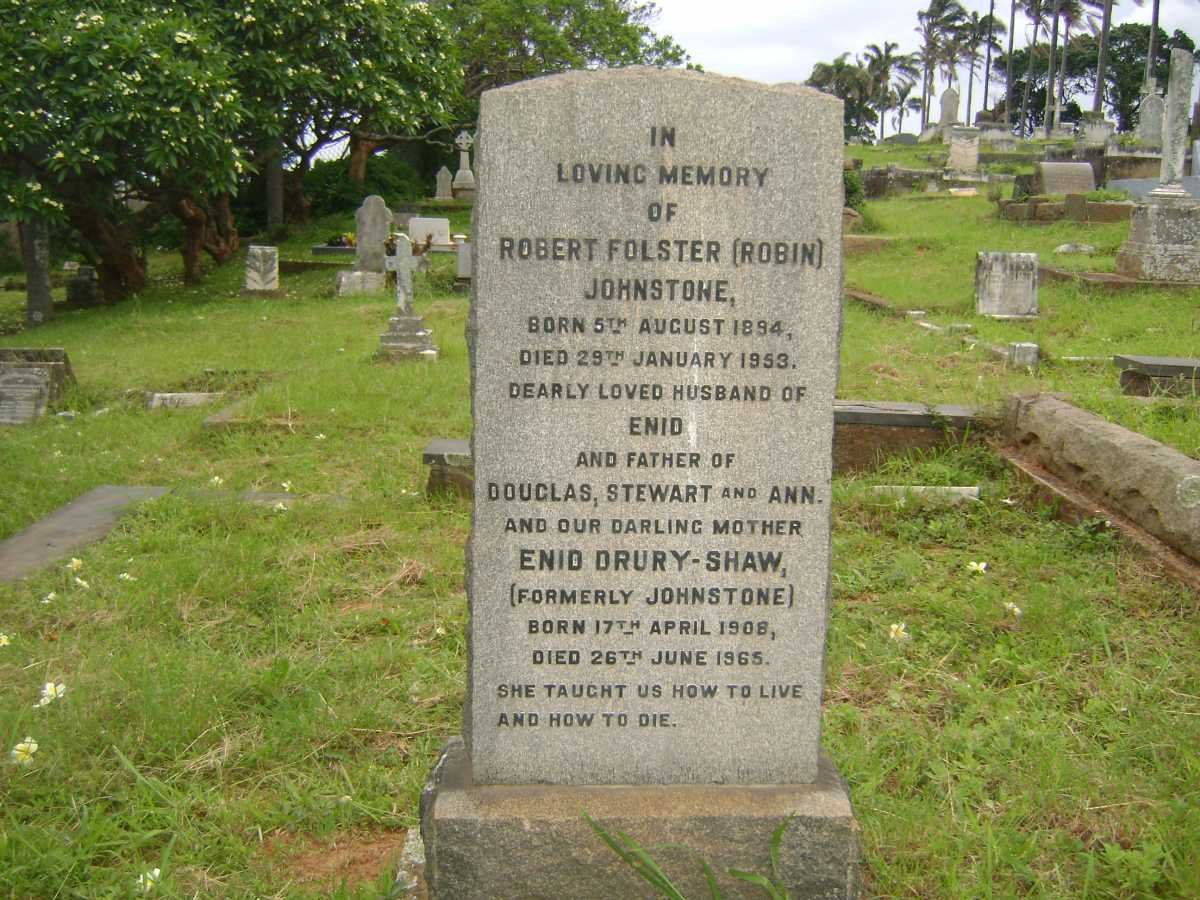 JOHNSTONE Robert Folster 1894-1953 &amp; Enid DRURY-SHAW previously JOHNSTONE 1908-1968