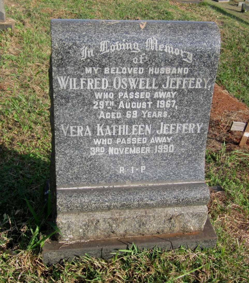JEFFERY Wilfred Oswell -1967 :: JEFFERY Vera Kathleen -1990