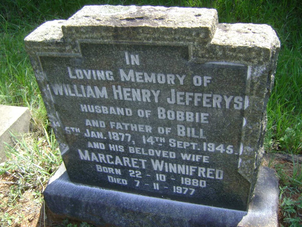 JEFFERYS William Henry 1877-1945 &amp; Margaret Winnifred 1880-1977 :: JEFFERYS W.S. 1918-1973