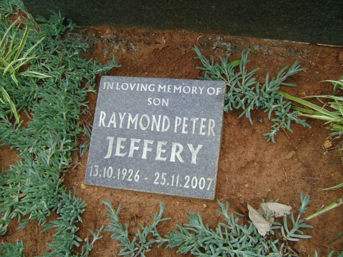 JEFFERY Ernest Gilford -1955 &amp; Alice -1982 :: JEFFERY Raymond Peter 1926-2007