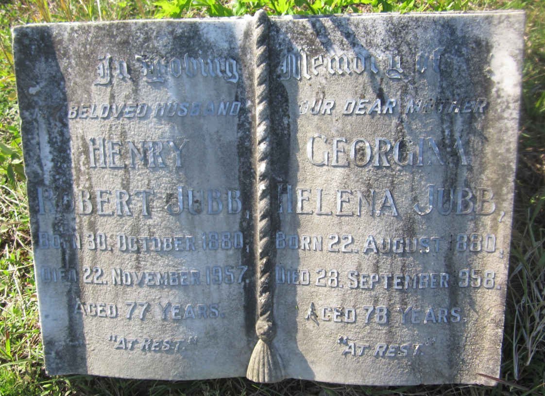 JUBB Henry Robert 1880-1957 &amp; Georgina Helena 1880-1958