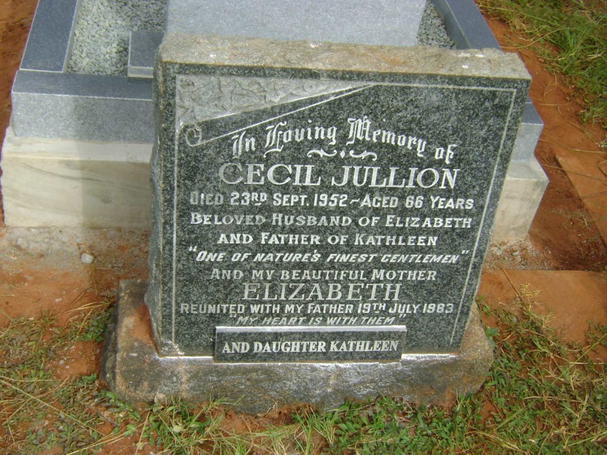 JULLION Cecil -1952 &amp; Elizabeth -1983 :: THOMPSON Kathleen