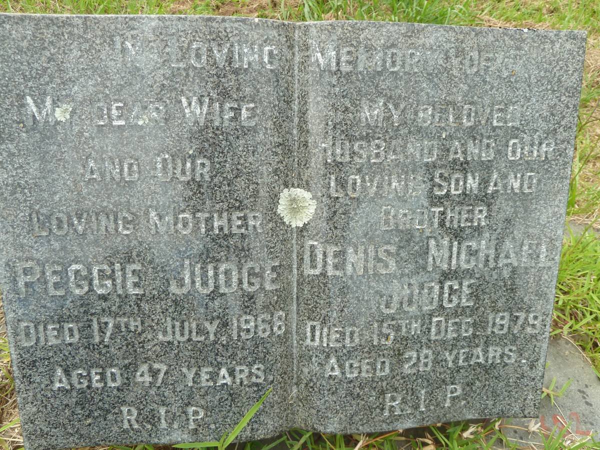 JUDGE Peggie 1921-1968 :: JUDGE Denis Michael 1951-1979