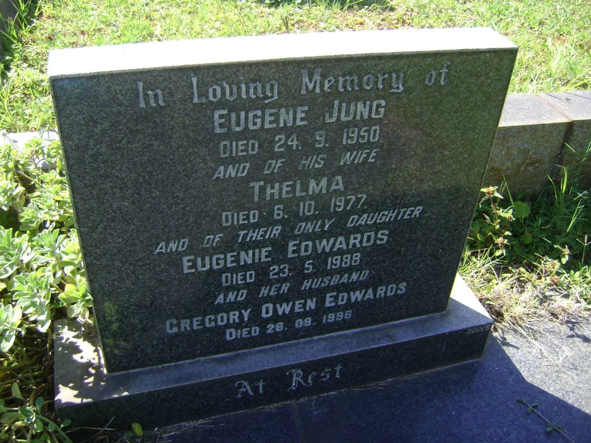 JUNG Eugene -1950 &amp; Thelma -1977 :: EDWARDS Gregory Owen -1996 &amp; Eugenie -1988