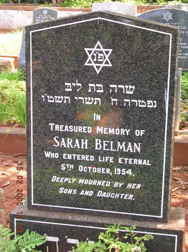 BELMAN Sarah -1954