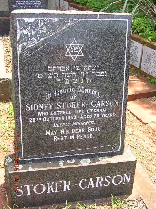 CARSON Sidney, STOKER -1958